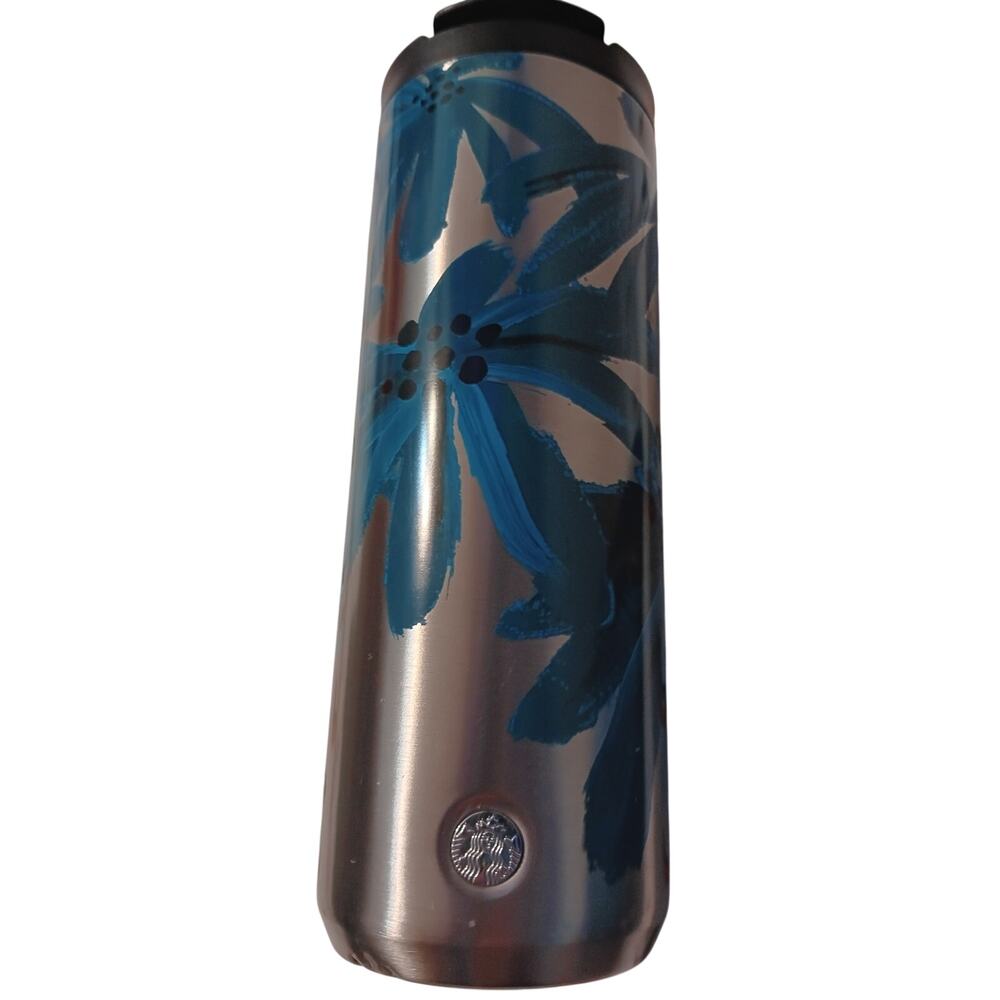 Starbucks Blue Wild Flower Stainless Steel 16 oz. Travel Tumbler 2018
